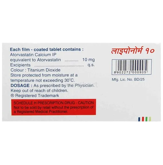 liponorm 10mg tablet 15's